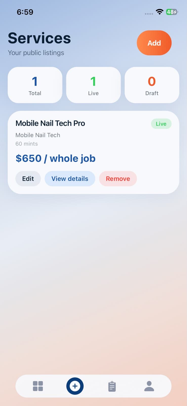 Professional job list